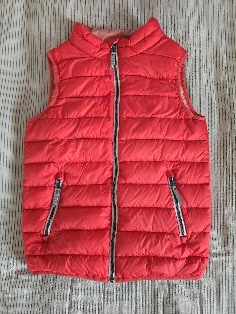 Hanna Andersson Girls Size M Vibrant Coral Down Puffer Vest
